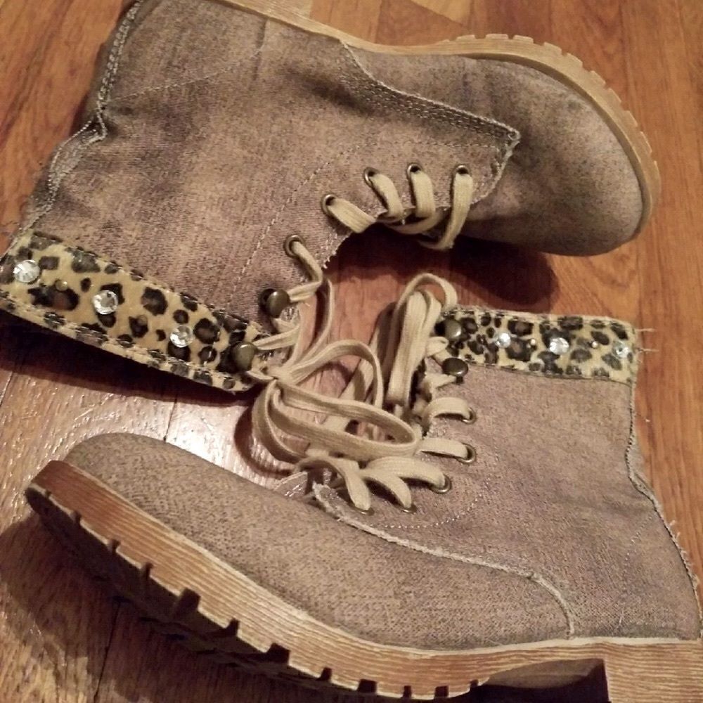 SouthPole Tan Canvas Combat Boots Size 7